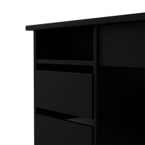 Frosk Wooden Computer Desk With 4 Handle Free Drawers In Black