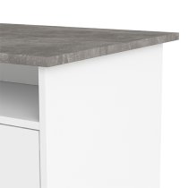 Frosk Wooden Computer Desk 1 Door 4 Drawers In White And Grey