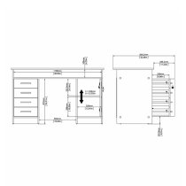 Frosk Wooden Computer Desk 1 Door 4 Drawers In White And Grey