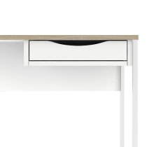 Frosk Wooden Computer Desk In White With Oak Trim