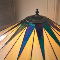 Dark Star 2 Lights Tiffany Glass Table Lamp In Dark Bronze