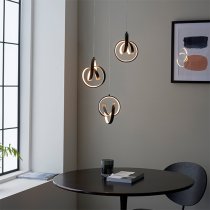 Cosma LED 3 Lights Pendant Light In Textured Black