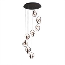 Cosma LED 8 Lights Pendant Light In Textured Black