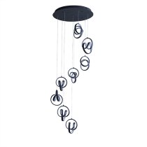 Cosma LED 8 Lights Pendant Light In Textured Black