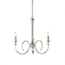 Fabia 3 Lights Clear Crystal Pendant Light In Polished Nickel