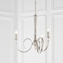 Fabia 3 Lights Clear Crystal Pendant Light In Polished Nickel