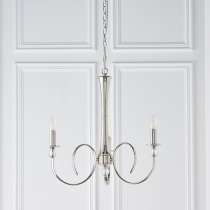 Fabia 3 Lights Clear Crystal Pendant Light In Polished Nickel