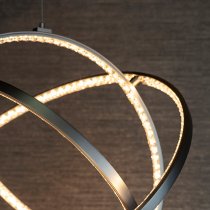 Eternity LED 3 Lights Triple Loop Pendant Light In Matt Nickel