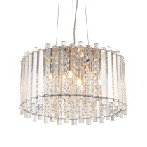 Hanna 5 Lights Clear Crystals Pendant Light In Polished Chrome