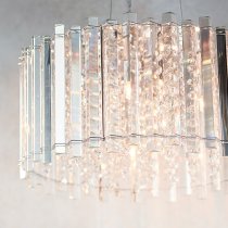 Hanna 5 Lights Clear Crystals Pendant Light In Polished Chrome