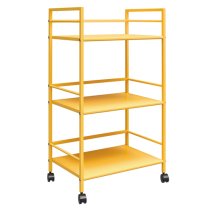 Caches Metal Rolling Drinks Trolley With 3 Shelves In Yellow