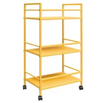 Caches Metal Rolling Drinks Trolley With 3 Shelves In Yellow