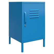 Cerritos Metal Side Table With 1 Door In Blue