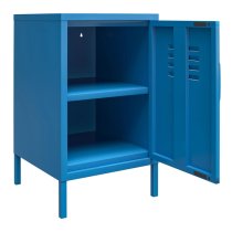 Cerritos Metal Side Table With 1 Door In Blue