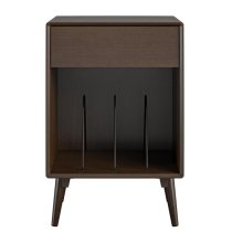 Brittan Wooden Turntable Storage Cabinet In Walnut