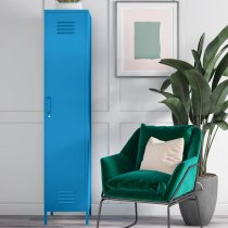 Cerritos Metal Wardrobe With 1 Door In Blue