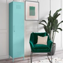 Caches Metal Locker Storage Cabinet With 1 Door In Spearmint