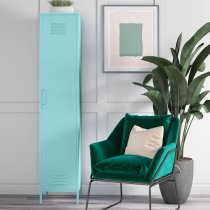 Caches Metal Locker Storage Cabinet With 1 Door In Spearmint