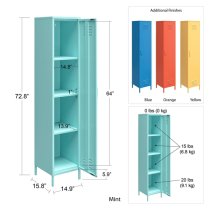 Caches Metal Locker Storage Cabinet With 1 Door In Spearmint