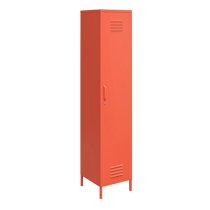 Caches Metal Locker Storage Cabinet With 1 Door In Orange