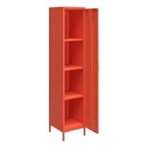 Caches Metal Locker Storage Cabinet With 1 Door In Orange