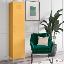 Caches Metal Locker Storage Cabinet With 1 Door In Yellow