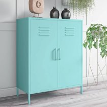 Caches Metal Locker Storage Cabinet With 2 Doors In Spearmint