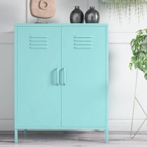 Caches Metal Locker Storage Cabinet With 2 Doors In Spearmint