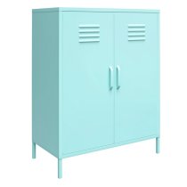 Caches Metal Locker Storage Cabinet With 2 Doors In Spearmint