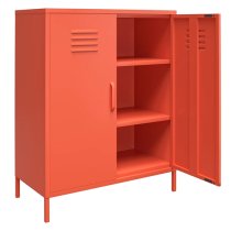 Cerritos Metal Narrow Storage Cabinet With 2 Doors In Orange