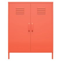 Cerritos Metal Narrow Storage Cabinet With 2 Doors In Orange