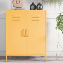 Caches Metal Locker Storage Cabinet With 2 Doors In Yellow