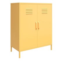 Caches Metal Locker Storage Cabinet With 2 Doors In Yellow