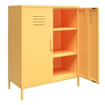 Caches Metal Locker Storage Cabinet With 2 Doors In Yellow