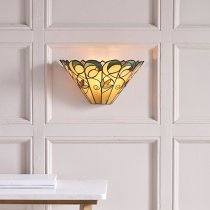 Jamelia Tiffany Glass Wall Light In Matt Black