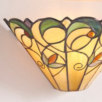 Jamelia Tiffany Glass Wall Light In Matt Black