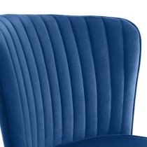 Caledon Velvet Dining Chair In Blue With Gold Metal Legs