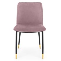 Daiva Dusky Pink Velvet Upholstered Dining Chairs In Pair