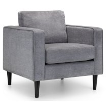 Hachi Chenille Fabric Armchair In Dark Grey