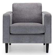 Hachi Chenille Fabric Armchair In Dark Grey