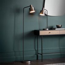 Mayfield Task Table Lamp In Brushed Silver And Matt Black