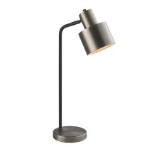 Mayfield Task Table Lamp In Brushed Silver And Matt Black