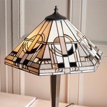 Metropolitan Tiffany Glass Table Lamp In Deep Antique Patina