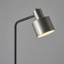 Mayfield Task Floor Lamp In Brushed Silver And Matt Black