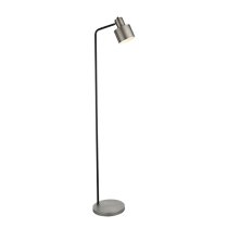 Mayfield Task Floor Lamp In Brushed Silver And Matt Black