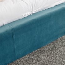 Pulford Velvet End Lift Storage King Size Bed In Teal