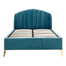 Pulford Velvet End Lift Storage King Size Bed In Teal