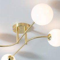 Otto 4 Lights Gloss Glass Shades Ceiling Light In Brushed Brass