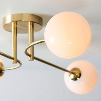 Otto 4 Lights Gloss Glass Shades Ceiling Light In Brushed Brass