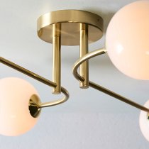 Otto 4 Lights Gloss Glass Shades Ceiling Light In Brushed Brass